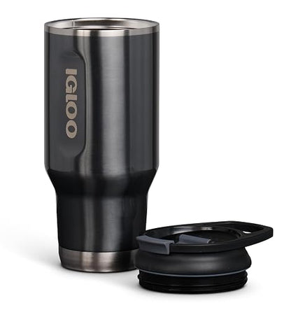 Igloo - Vaso de Acero Inoxidable de 946 ml, Flip 'n' Sip, carbonita