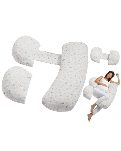 VEVOR - Almohadas de Embarazo para Dormir, Almohada de Maternidad Ajustable para Mujeres Embarazadas, Almohada Corporal Suave para Embarazo con Funda extraíble y Lavable para Soporte de Espalda