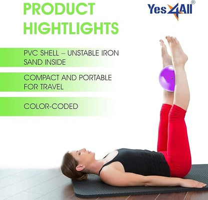 Yes4All - Pelota tonificadora (mármol/Agarre de Diamante/Suave) - Pelota Medicinal con Peso Suave para Pilates, Yoga y Fitness, 2-10 Libras con Varios Colores Disponibles