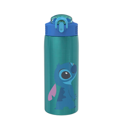 Zak Designs Botella de Agua Acero Inoxidable 19 oz con Bucle - Disney Lilo and Stitch