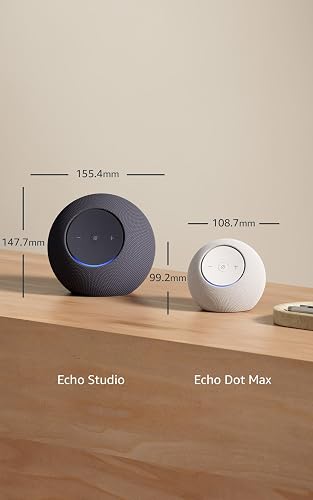 Echo Studio (modelo más reciente), Audio espacial inmersivo y Dolby Atmos, blanco glacial