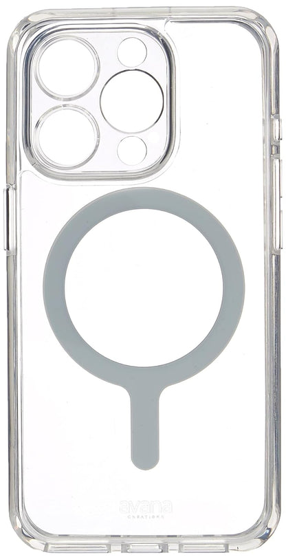 Avana Ice Funda con MagSafe Compatible con iPhone 15 Pro, Resistente a Caídas de 3m, Bisel Elevado, Protección Antimicrobiana - Transparente