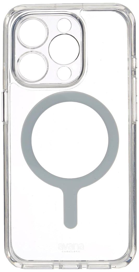 Avana Ice Funda con MagSafe Compatible con iPhone 15 Pro, Resistente a Caídas de 3m, Bisel Elevado, Protección Antimicrobiana - Transparente