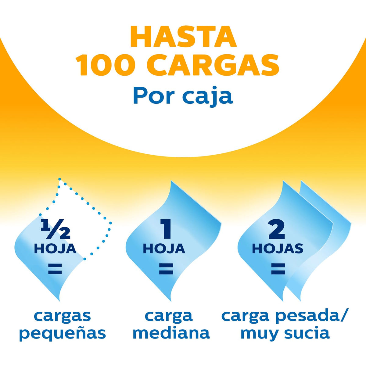Arm & Hammer Power Sheets Caja con 50 Piezas. Detergente para Ropa en Láminas. Limpieza Profunda, Rápida Disolución y Fresco Aroma. Sin Cloro, Empaque Reciclable. Funciona en Todo Tipo de Lavadoras