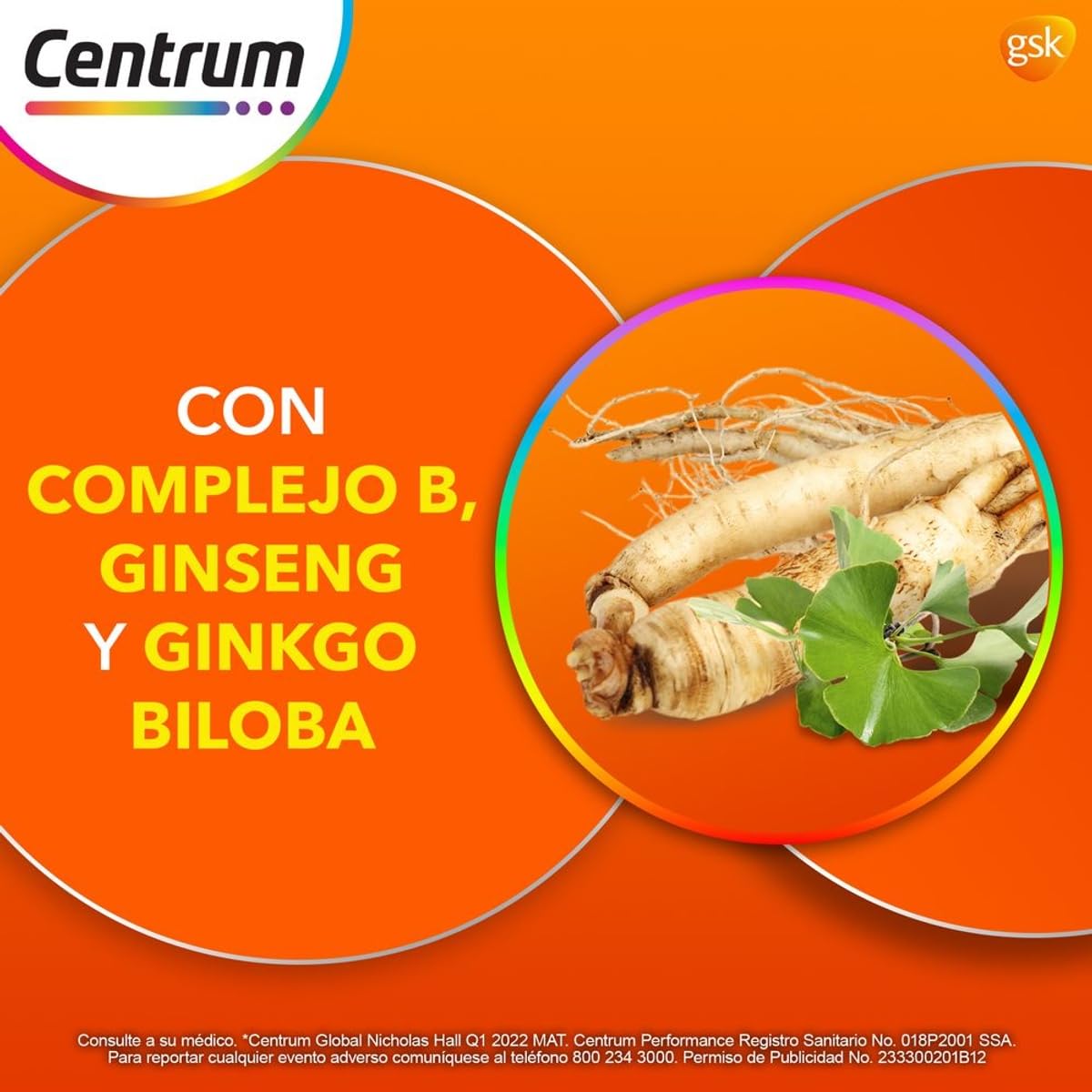 Centrum Multivitamínico Performance con Magnesio, Vitamina C, Vitamina D y Zinc 100 Tabletas