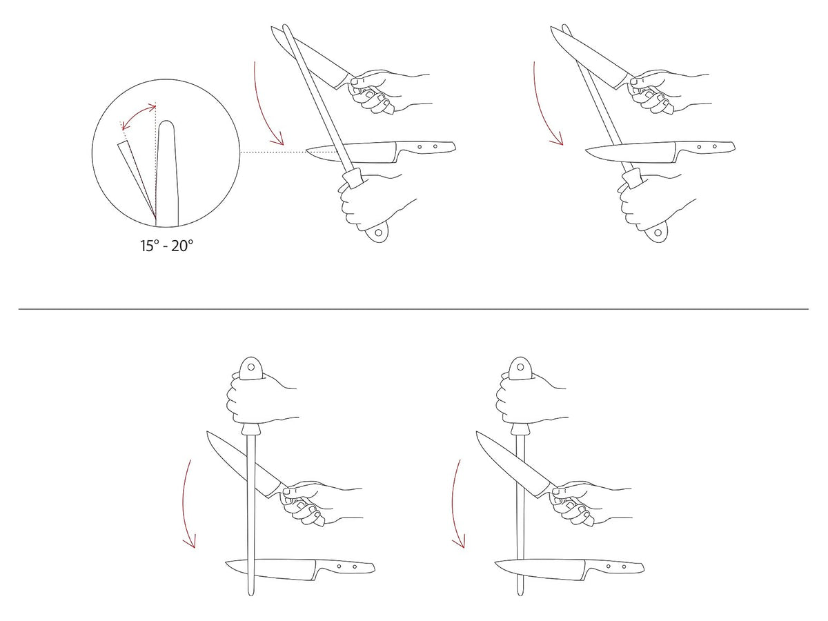 WÜSTHOF Chaira de Acero para Afilar Cuchillos de Cocina Profesionales, Afilador de Cuchillos Manual y Asentador de Filo, 10" (25.4 cm)
