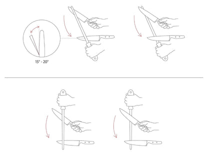 WÜSTHOF Chaira de Acero para Afilar Cuchillos de Cocina Profesionales, Afilador de Cuchillos Manual y Asentador de Filo, 10" (25.4 cm)