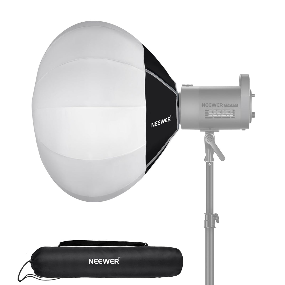 NEEWER Softbox Linterna 360° Montura Bowens para Video LED - Paraguas