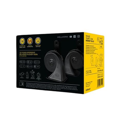 HELLA MIDNIGHT 410/Claxon/Bocina de caracol 490 Hz (011225161) Para Auto/Vehiculo/Automóvil/Carro, SUV/Camioneta, Motocicleta, Camión, Universal.