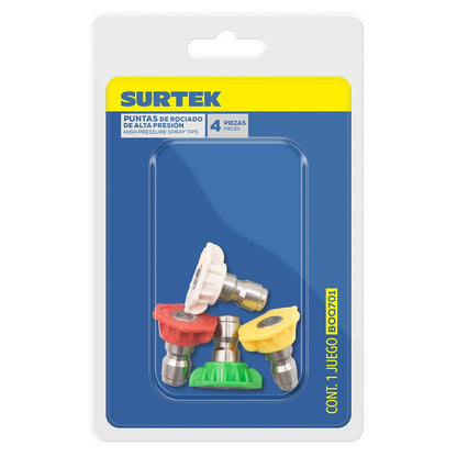 Surtek BOQ701 Boquillas para hidrolavadoras de rociado de alta presión, 4 piezas