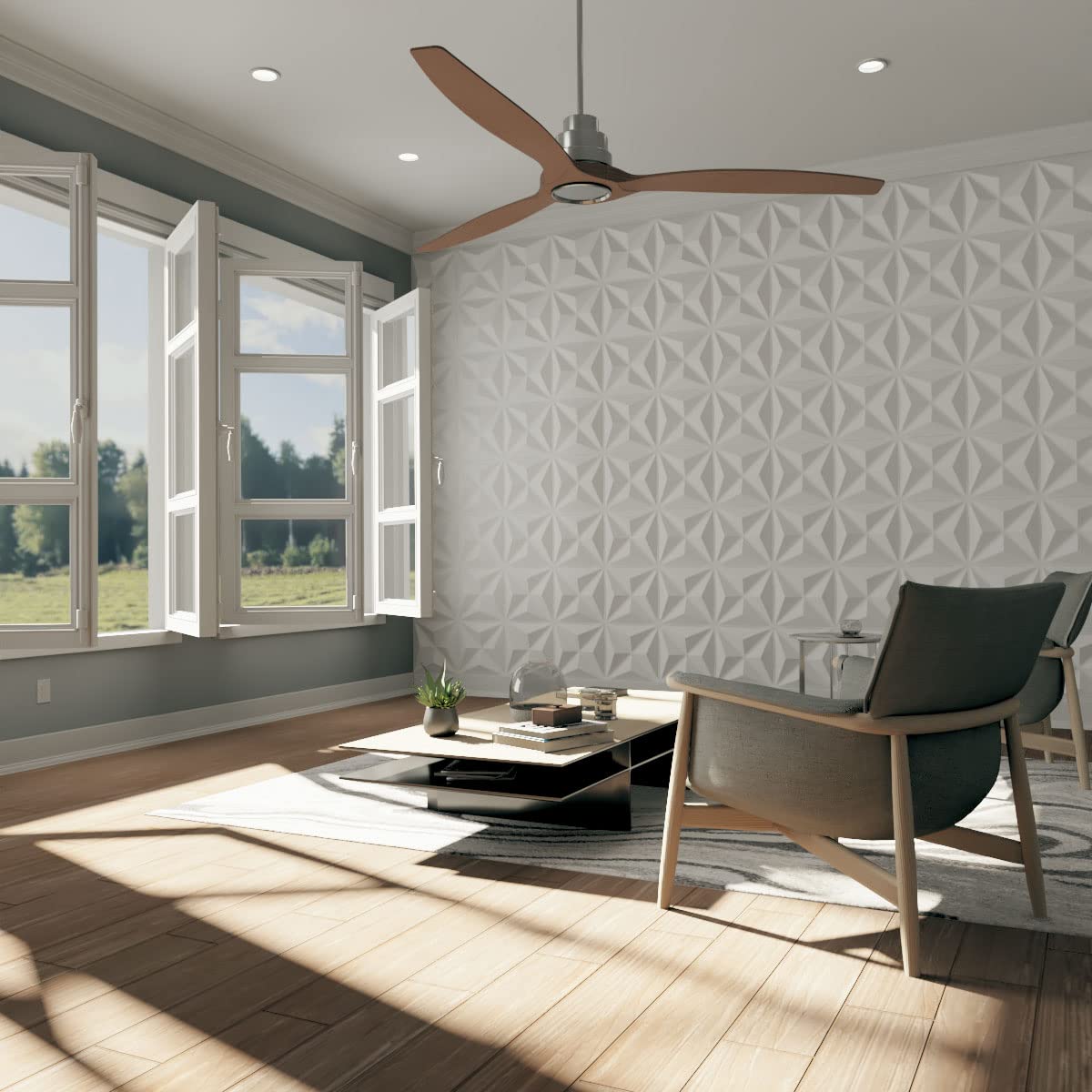 Ekena Millwork WP12X12KEWH Paquete de azulejos, Sencillo, Blanco