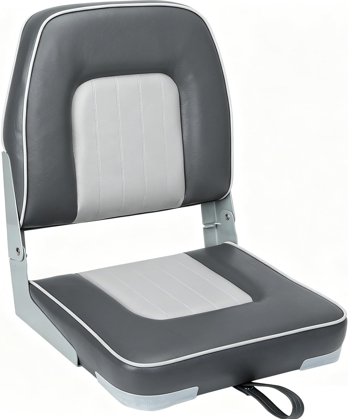 ERGOSEAT Asiento Acolchado Plegable con Respaldo para Bote Jon Camuflaje Max4 - Gris oscuro - Gris claro