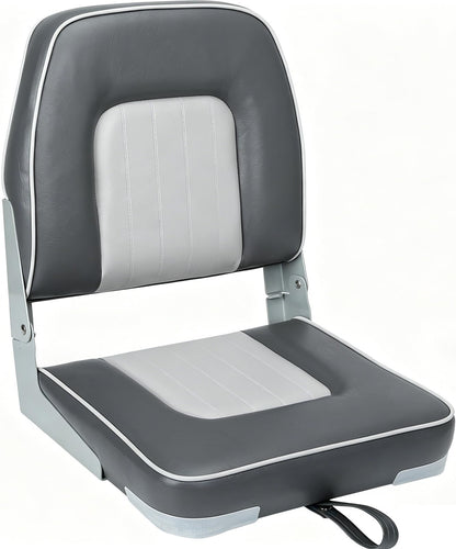 ERGOSEAT Asiento Acolchado Plegable con Respaldo para Bote Jon Camuflaje Max4 - Gris oscuro - Gris claro