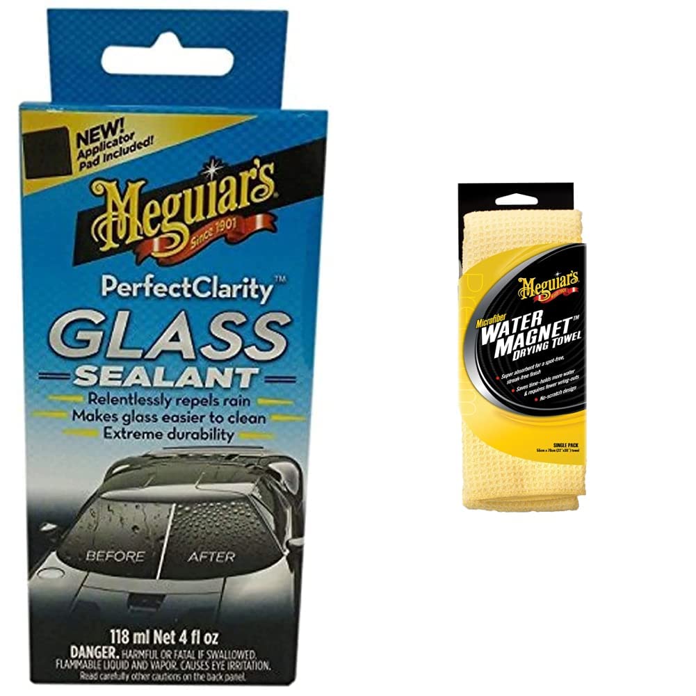 Meguiar's Perfect Clarity Sellador de Vidrio Automotriz 118 ml - Sellador De Vidrio + Toalla de Secado