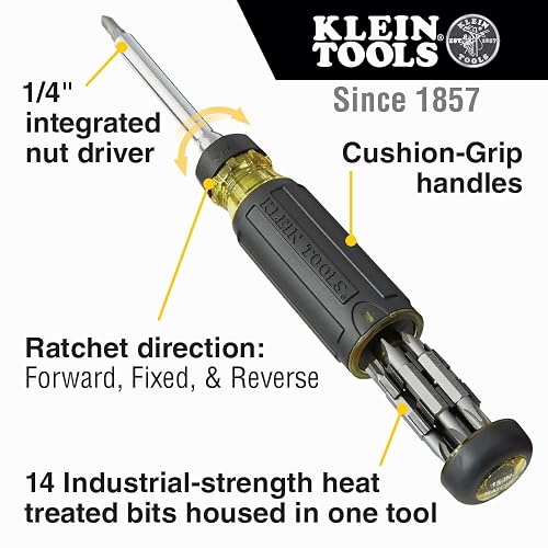 KLEIN TOOLS 32305 | Desarmador Multipuntas | 15 En 1 | Con Matraca