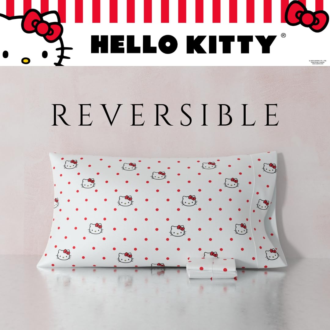 Franco Hello Kitty Beauty Beauty - Funda de Almohada de satén Sedoso tamaño King, 20 x 36 Pulgadas, para Cabello y Piel, (Producto con Licencia Oficial)