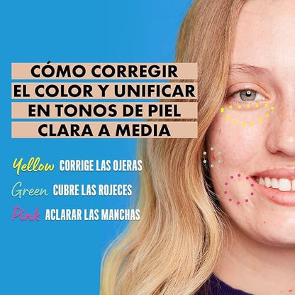 NYX Professional Makeup Pro Fix Stick Corrector en Barra Green 1.6 g | Acción 3 en 1: corrige, oculta e ilumina. Fórmula vegana con ácido hialurónico, cobertura media y acabado natural 12 h.