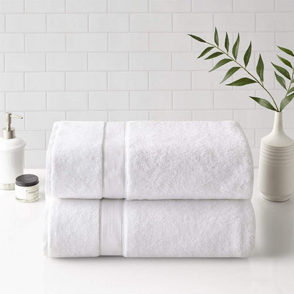Madison Park - Juego de Toallas de baño de Lujo de 800 g/m², 100% algodón, Altamente absorbentes, Secado rápido, Calidad de Hotel y SPA para baño, 34 x 68 Pulgadas, Color Blanco, 2 Piezas
