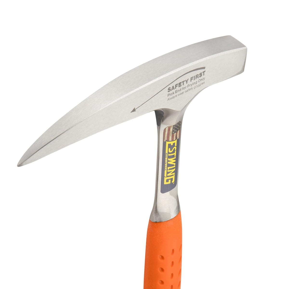 Estwing Rock Pick Martillo Geológico EO-22P | 22 oz, acero forjado de una pieza, mango reductor de golpes, 13 in, punta puntiaguda