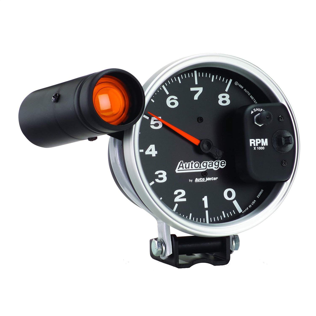Auto Meter Tacómetro Autogage Monster Shift-Lite 233905, 5 in, Negro y Plateado