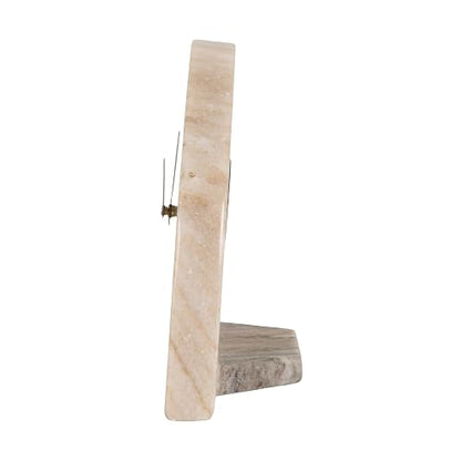 Bloomingville - Reloj Decorativo de Media Luna de mármol para repisa, Beige y Negro