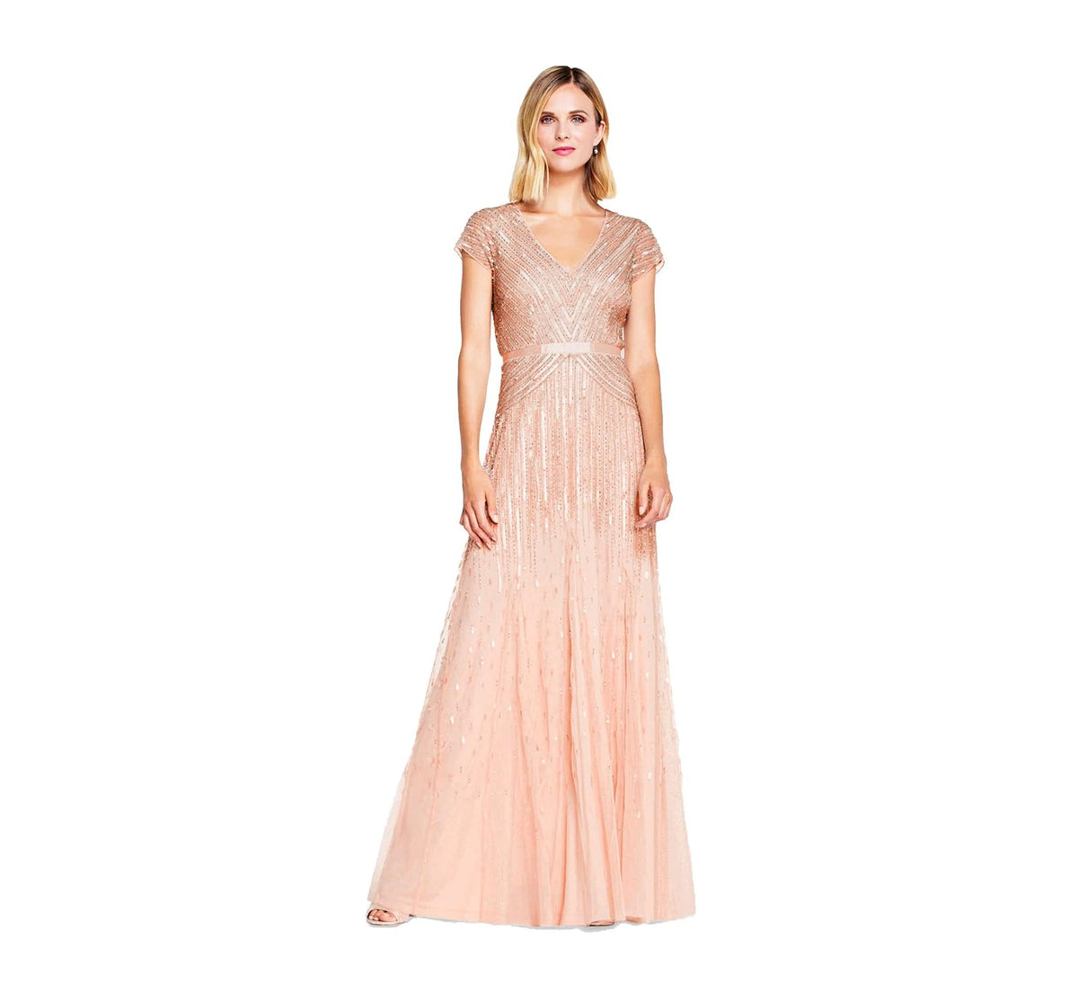 Adrianna Papell Vestido Largo de Lentejuelas para Mujer - Rosa (Blush) - 20