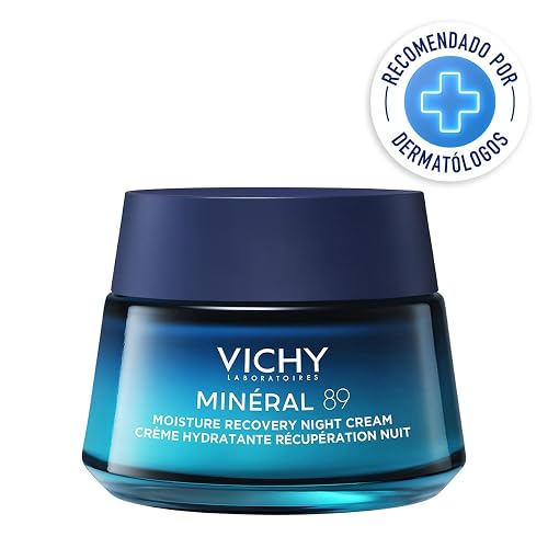 Vichy Minéral 89 Crema de Noche con Melatonina Pura Dermatológica 50ml | Crema Recuperadora Nocturna con Melatonina Pura y Ácido Hialurónico para Regenerar y Rellenar la Piel Mientras Duermes