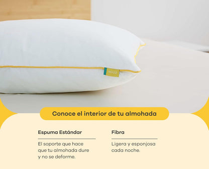 Nooz Almohadas Original Pack de 2 Estándar Suaves Esponjosas Mantienen su Forma Durables Soporte Ligero