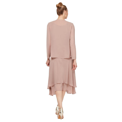 S.L. Fashions Vestido de chifón Adornado Vestido para Ocaciones Especiales para Mujer