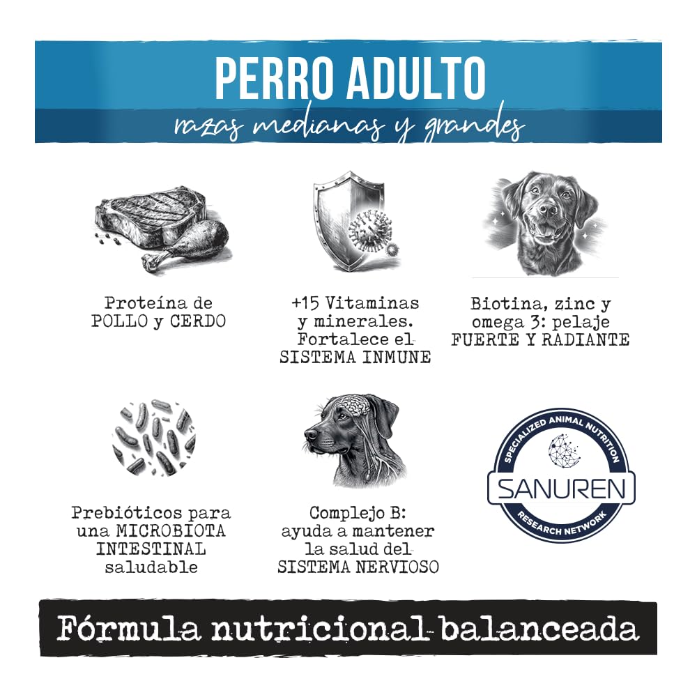 Prime Care Alimento para Perros Adultos Razas Medianas y Grandes 4 kg