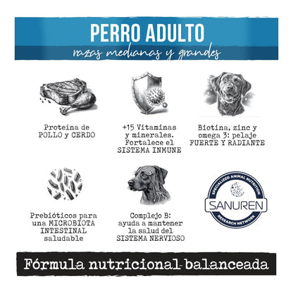 Prime Care Alimento para Perros Adultos Razas Medianas y Grandes 4 kg