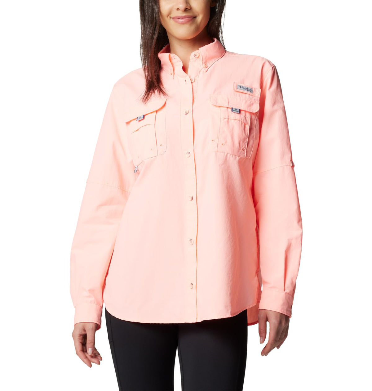 Columbia Bahama II Camisa Manga Enrollable UPF 50 - Rosado Tiki - M