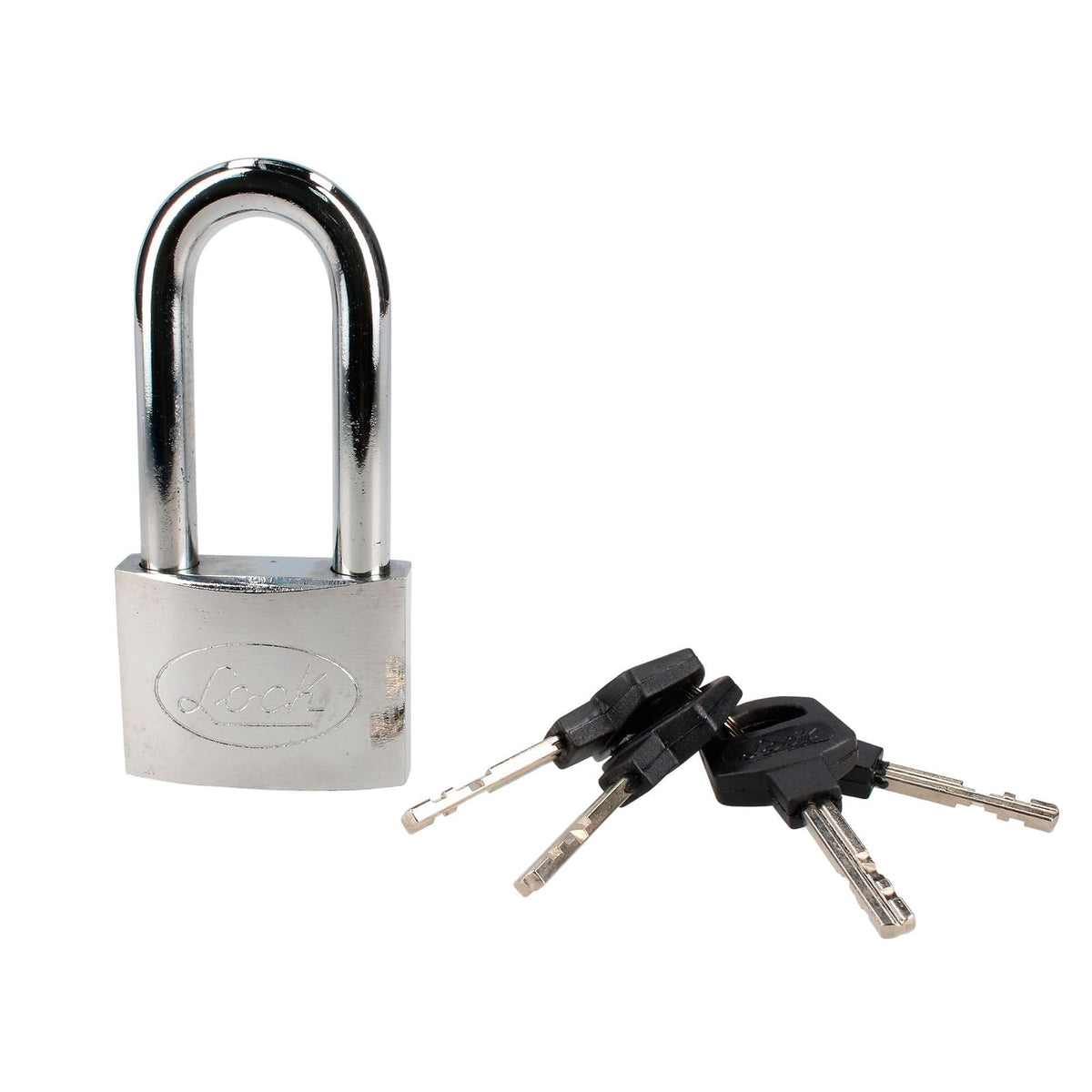 Lock L22L50DCSB Candado de Acero Largo Llave de Discos, Cromo Satinado, 50 mm