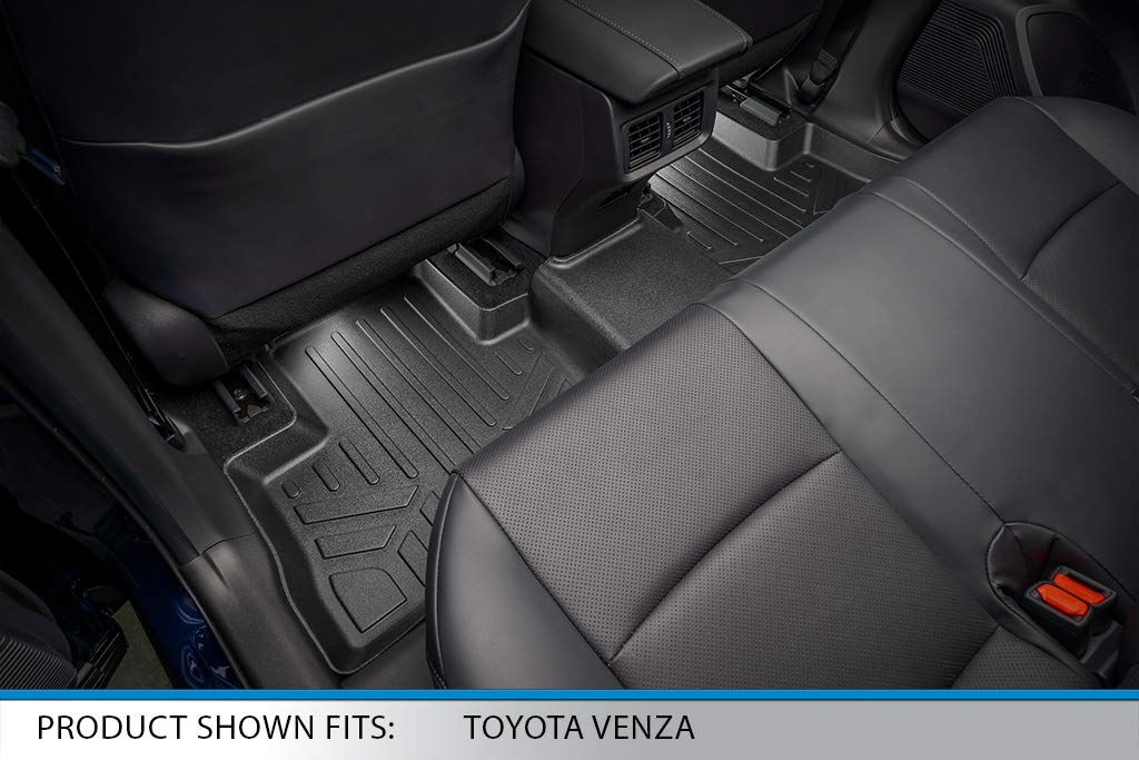 SMARTLINER - Juego de Alfombrillas de Piso de 2 Filas, Color Negro para Toyota Venza 2021