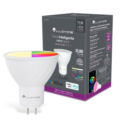 Foco Inteligente Lloyd's RGB Compatible con Alexa - MR16 Entrada GU5.3
