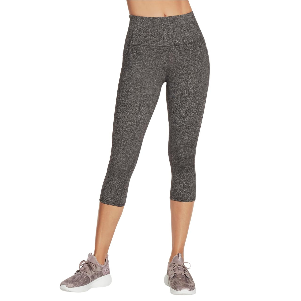 Skechers Go Walk GOFLEX Leggings Capri Cintura Alta Mujer - M - Gris jaspeado