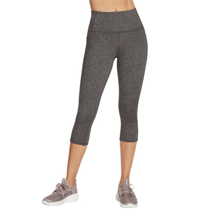 Skechers Go Walk GOFLEX Leggings Capri Cintura Alta Mujer - M - Gris jaspeado