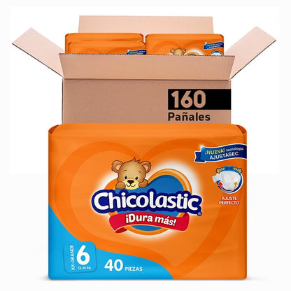 Chicolastic Classic Pañal Talla 4, 160 Piezas (7-13 kg) - 2XL (160 Unidad)