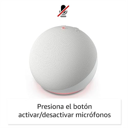 Echo Dot (modelo más reciente): bocina Alexa con sonido vibrante, ideal para recámaras, comedores y oficinas (blanco), con el Acceso Anticipado de Alexa+