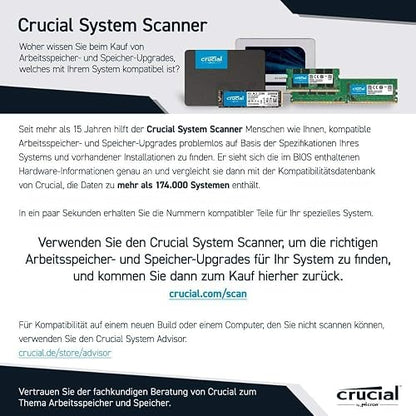 Crucial Memoria RAM CT8G4SFRA32A de 8 GB DDR4 3200MHz CL22 (o 2933MHz o 2666MHz)