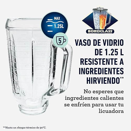 Oster Licuadora Clásica Cromada, con Perilla Ergonómica, de 3 Velocidades, Color Cromo, BLST4655-013