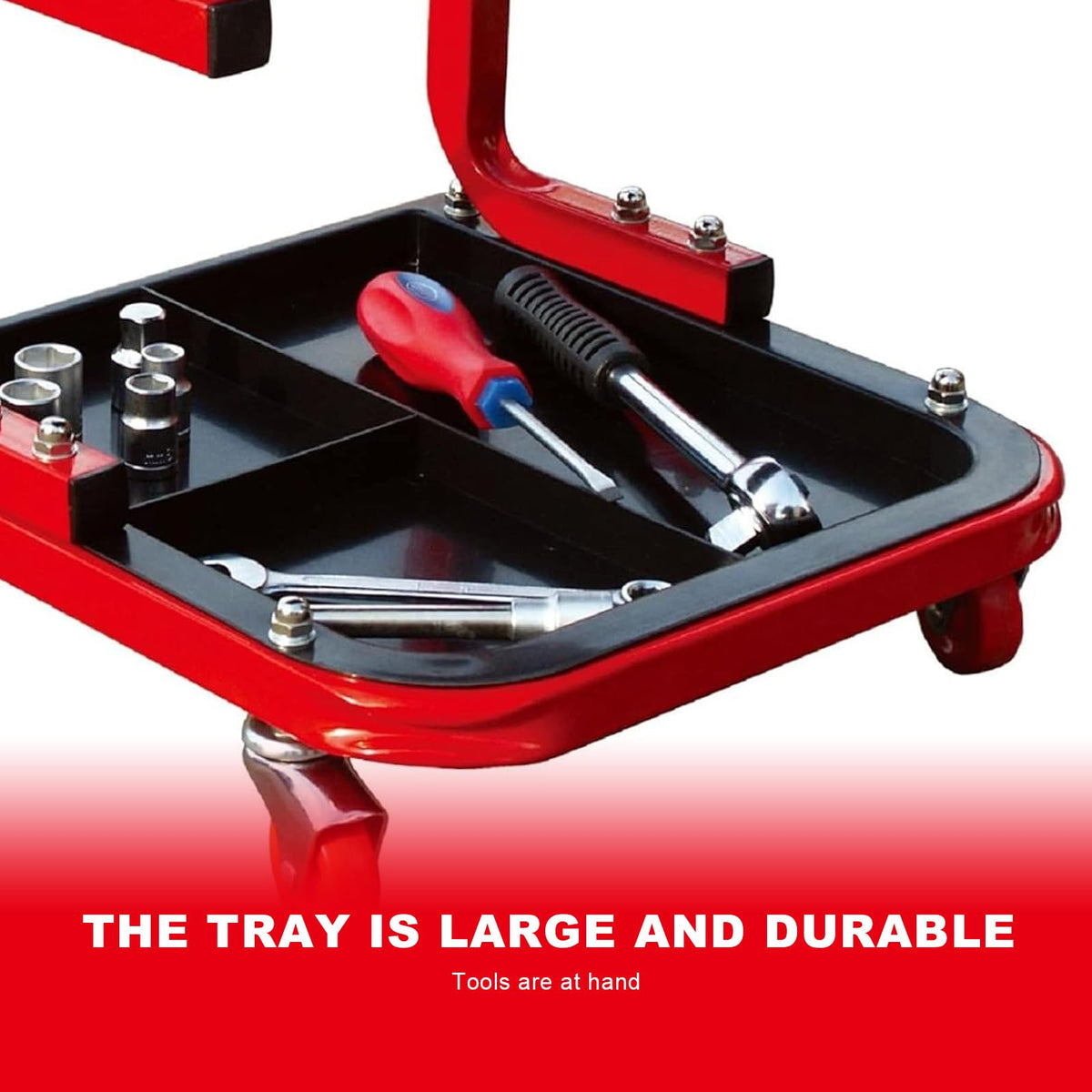 Big Red Torin Asiento Rodante con Bandeja de Herramientas TR6300 | Rojo, Grande, 38.1 cm x 38.1 cm x 38.1 cm, soporta 250 lb