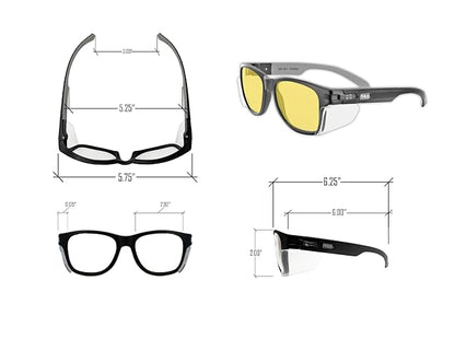 MAGID Gemstone Y50 Performance - Anteojos de seguridad antiempañamiento con protectores laterales