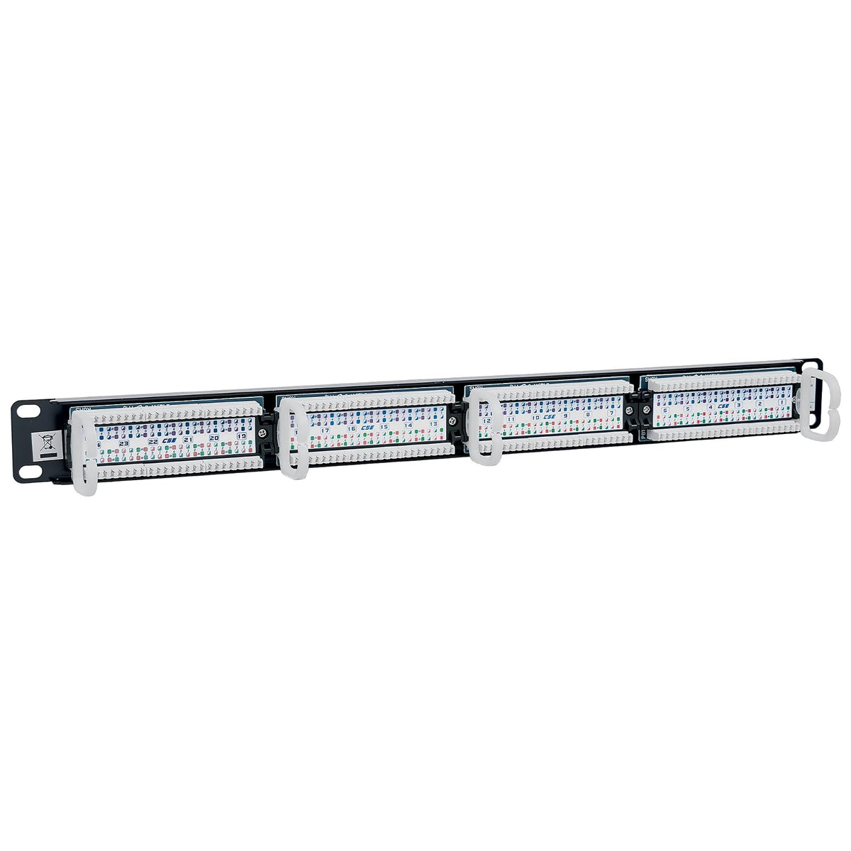 Intellinet 513555 Panel de Parcheo Cat5e – 24 Puertos RJ45, UTP, 1U, Compatible con 110/Krone, para Cableado de Red Ethernet y Rack de 19”