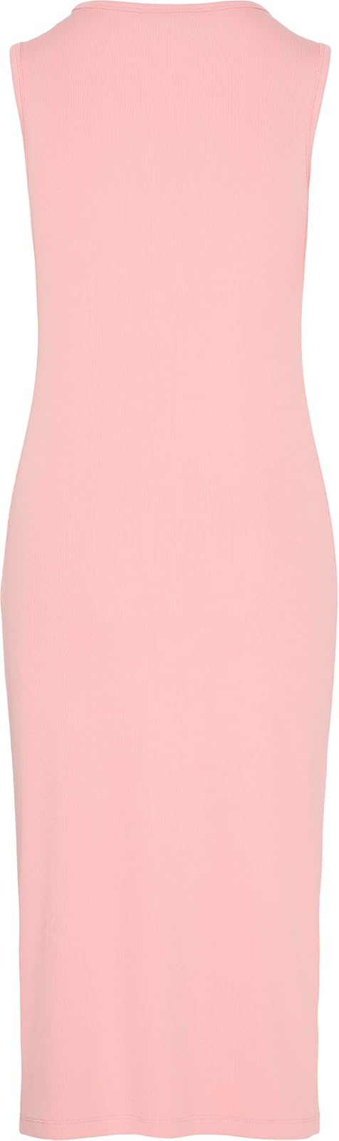 Calvin Klein SL Woven Label 2X2 Baby Rib Maxi Dress Vestido Mujer