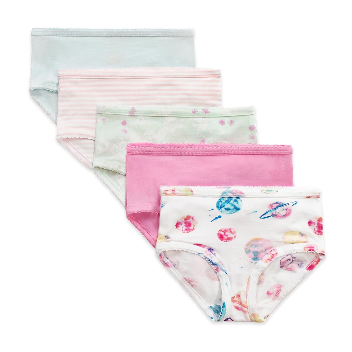 Burt's Bees Baby Toddler Girls' Underwear, Organic Cotton Panties, Tag-Free Comfort Briefs, Pack of 5 Ropa Interior Niñas