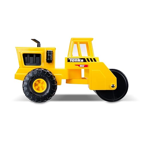 Tonka Steel Classics – Rodillo de Vapor – Fabricado con Acero, camión de Juguete Amarillo, niños y niñas, niños pequeños a Partir de 3 años, camión de construcción Grande, Regalo de cumpleaños, día