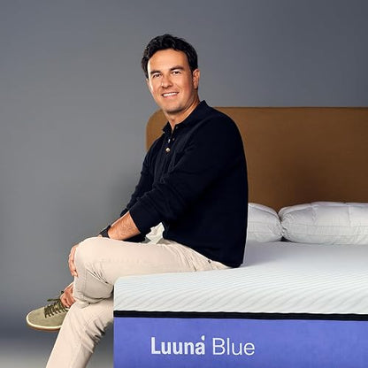 Luuna Blue Colchón Individual, Colchón Memory Foam, 24cm de Altura, Firmeza Media, Colchones en Caja, 3 Capas de Espuma de Alta Densidad, Colchón Fresco