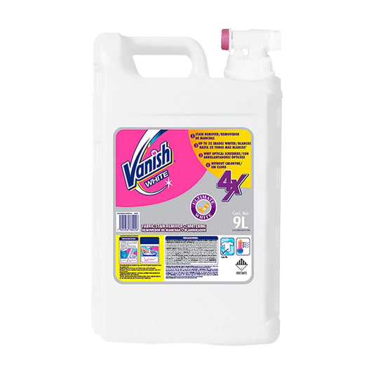 Vanish Quitamanchas Desinfectante en líquido para Ropa color Blanco, 9 l