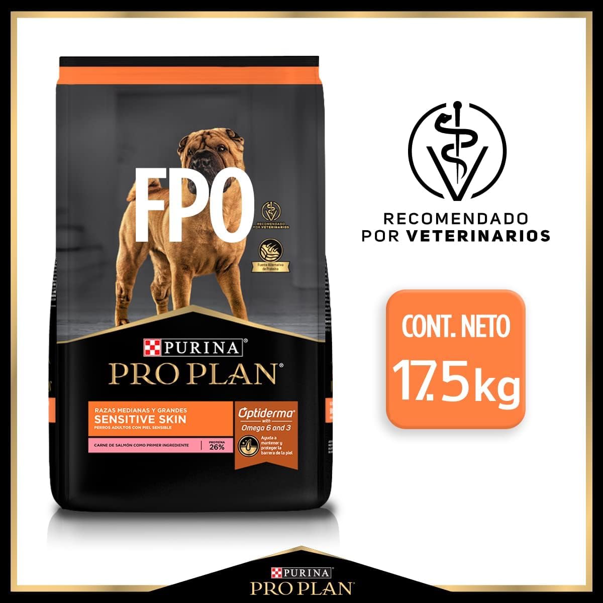 Purina Pro Plan Adulto Raza Mediana y Grande Sensitive & Skin Sabor Salmón 17.5Kg